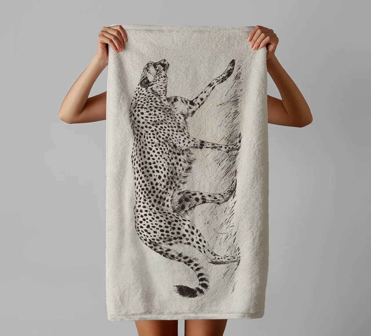 Cheetah Leopard Sketch asciugamano da bagno da apoloprints