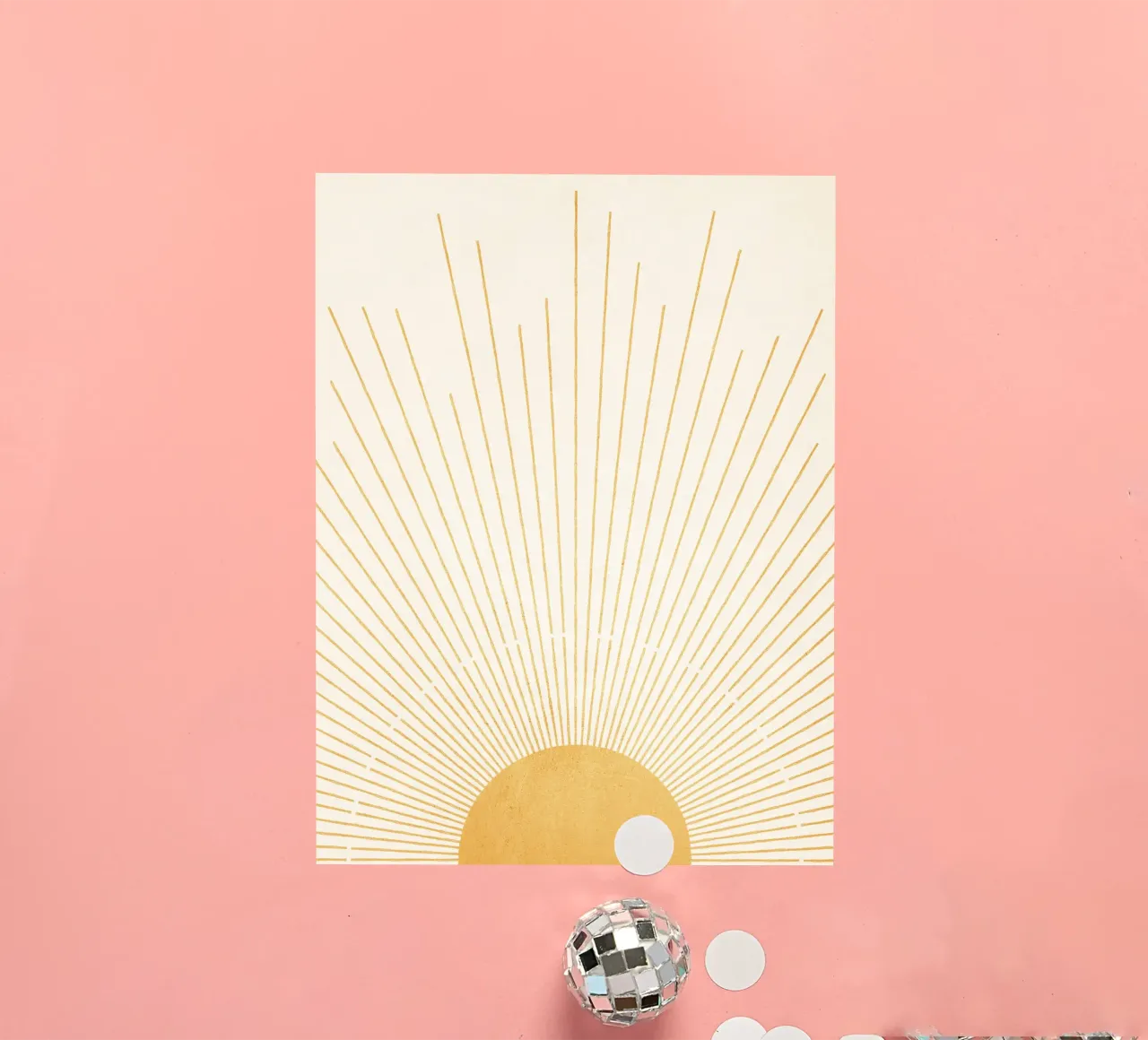Boho Yellow Sun no. 9 pegatina de apoloprints