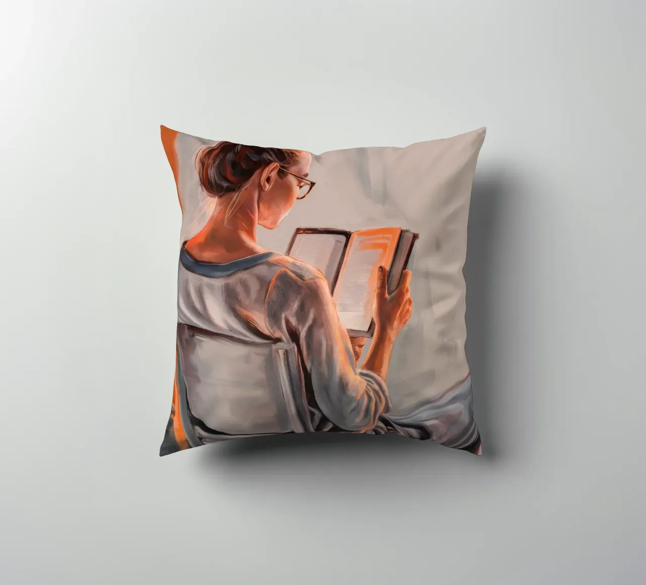 Sunlit Quiet Read decorative cushion by Solestice Strokes