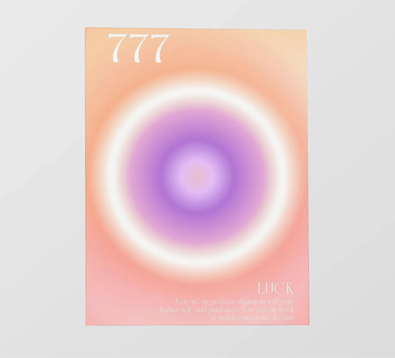 Stampa aura, Angelo numero 777, Fortuna pellicola backlit da Dreamscape
