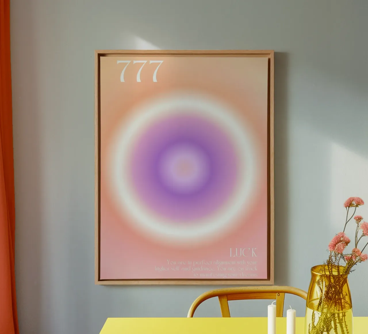 Aura Print, Angel Number 777, Luck canvas by Dreamscape