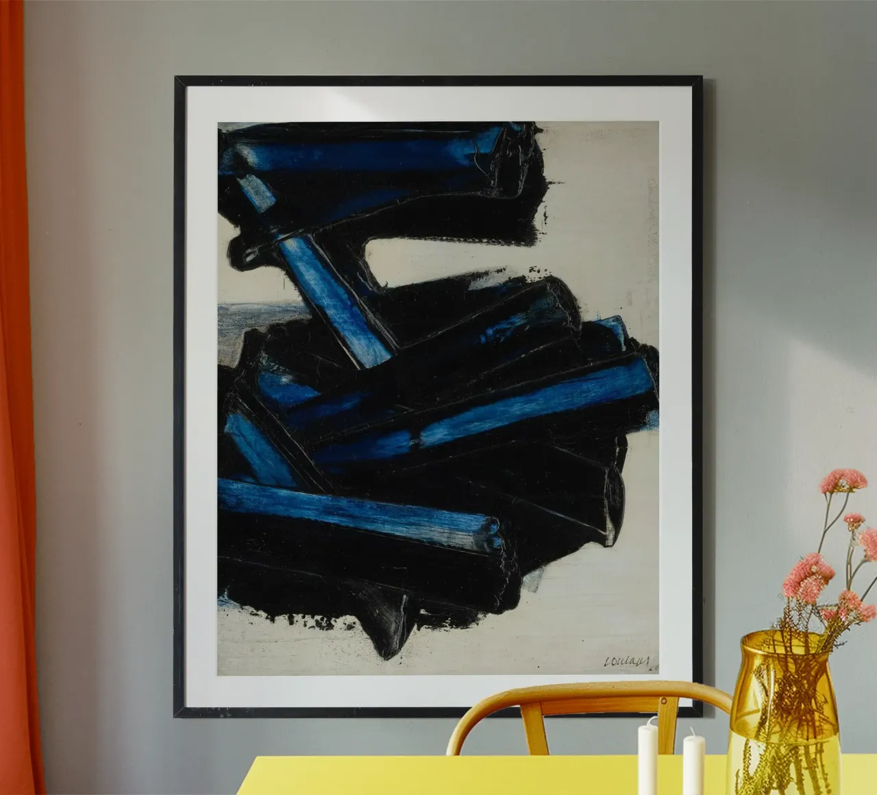 Pierre Soulages Untitled Siebdruck Poster von Spencershop