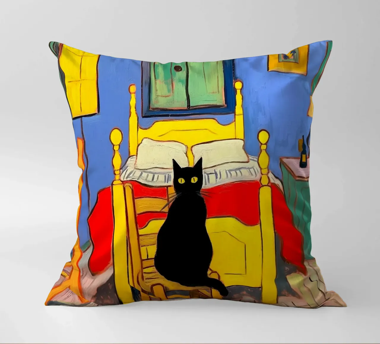 Gatto nero cuscino da Fleur de Lys