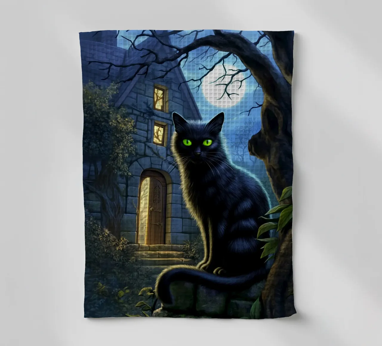 Gatto nero di Halloween canovaccio da cucina da Fleur de Lys