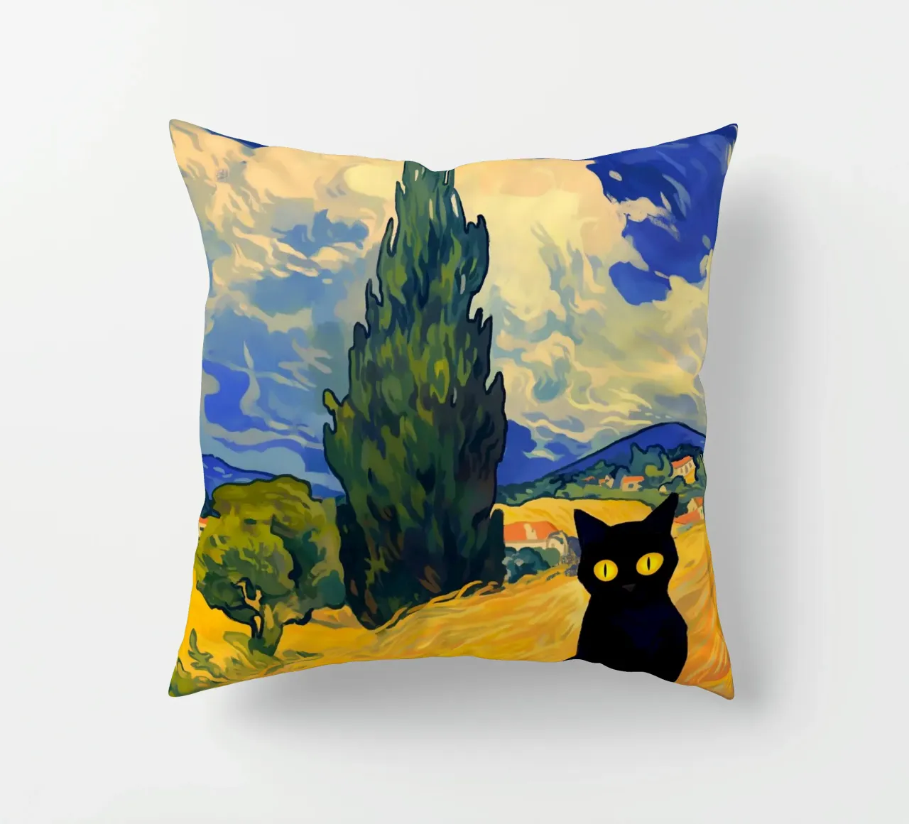 Gatto nero cuscino da Fleur de Lys