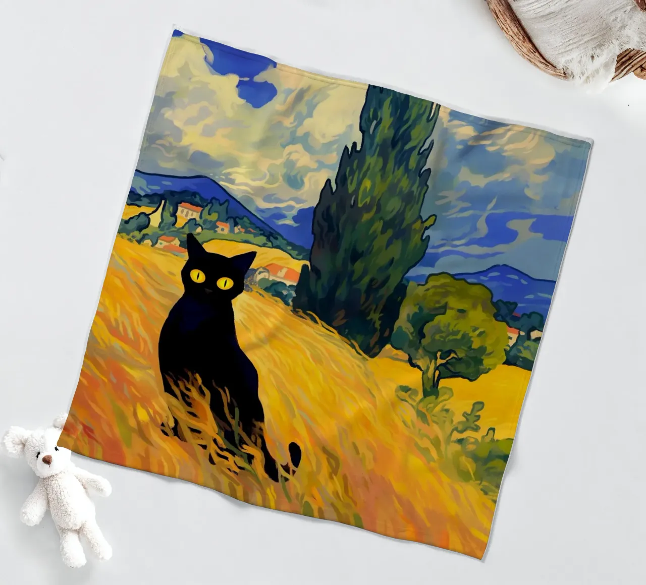 Gatto nero coperta in pile da Fleur de Lys