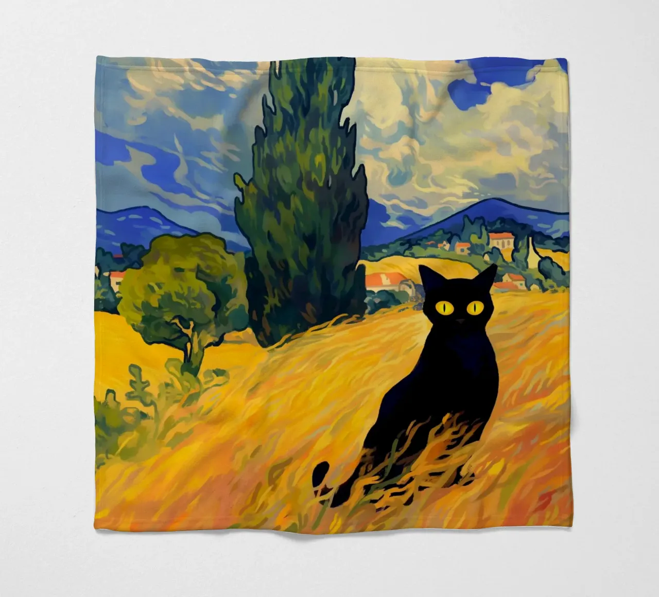 Gatto nero coperta in pile da Fleur de Lys