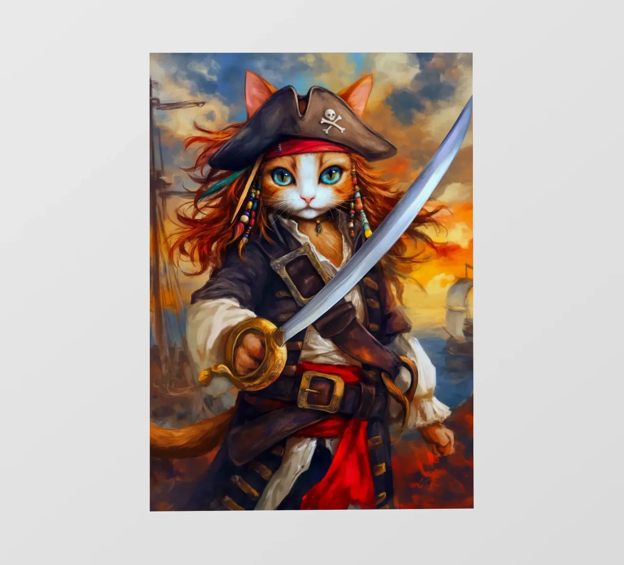 Gatto pirata telo in pvc da Fleur de Lys