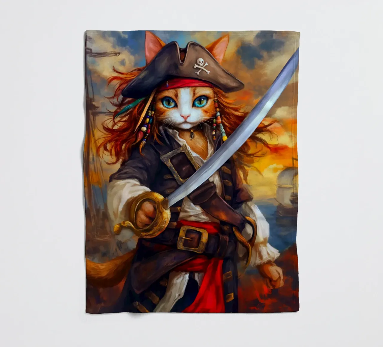 Gatto pirata coperta in pile da Fleur de Lys