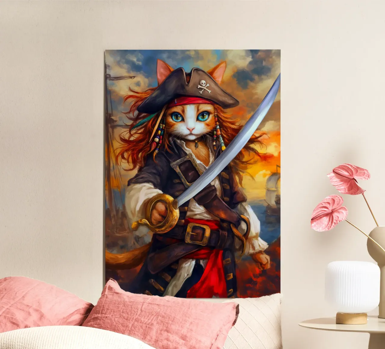 Gatto pirata alluminio dibond da Fleur de Lys