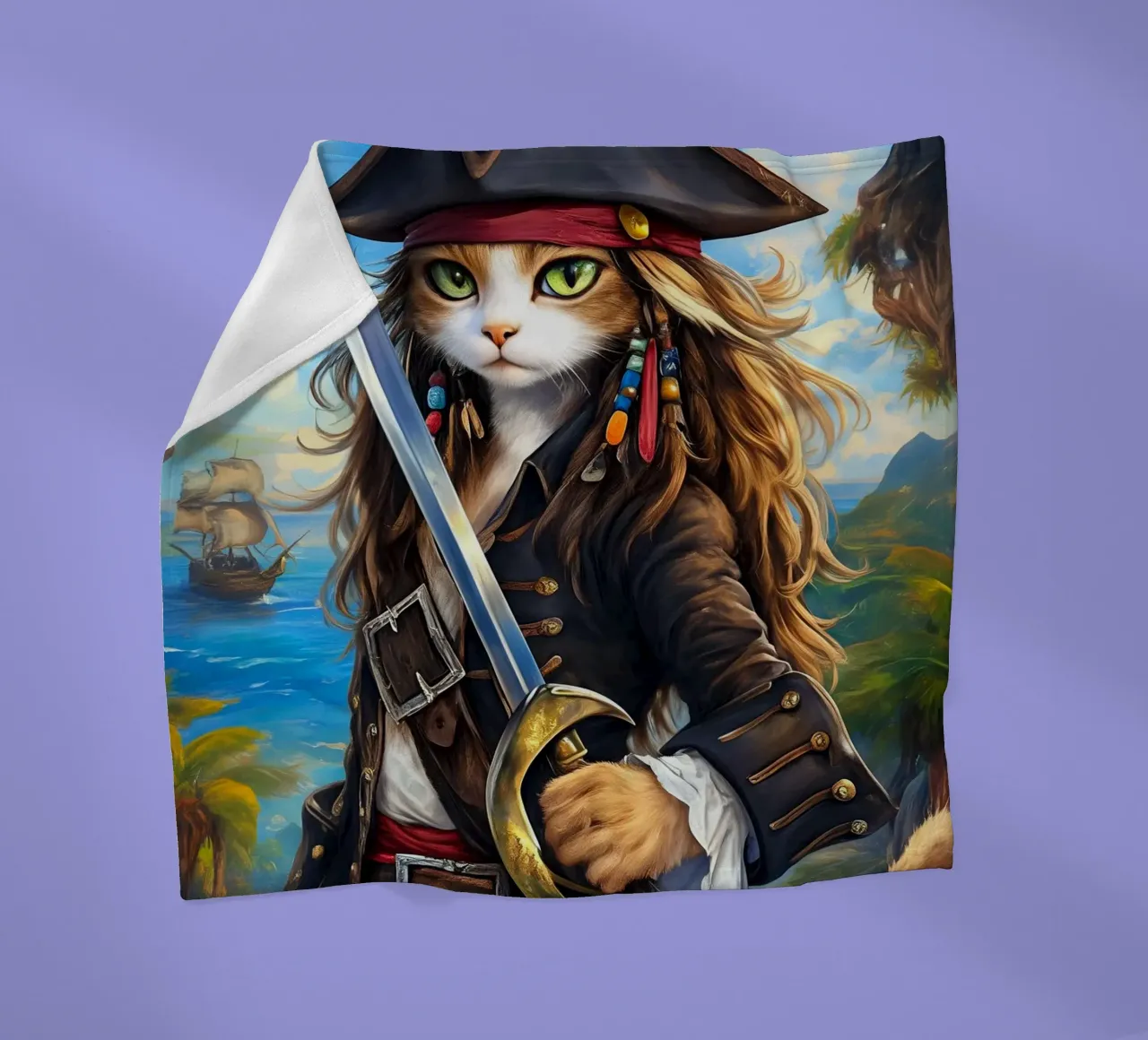 Gatto pirata coperta in pile da Fleur de Lys