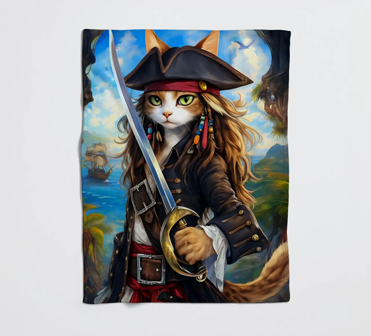 Gatto pirata coperta in pile da Fleur de Lys