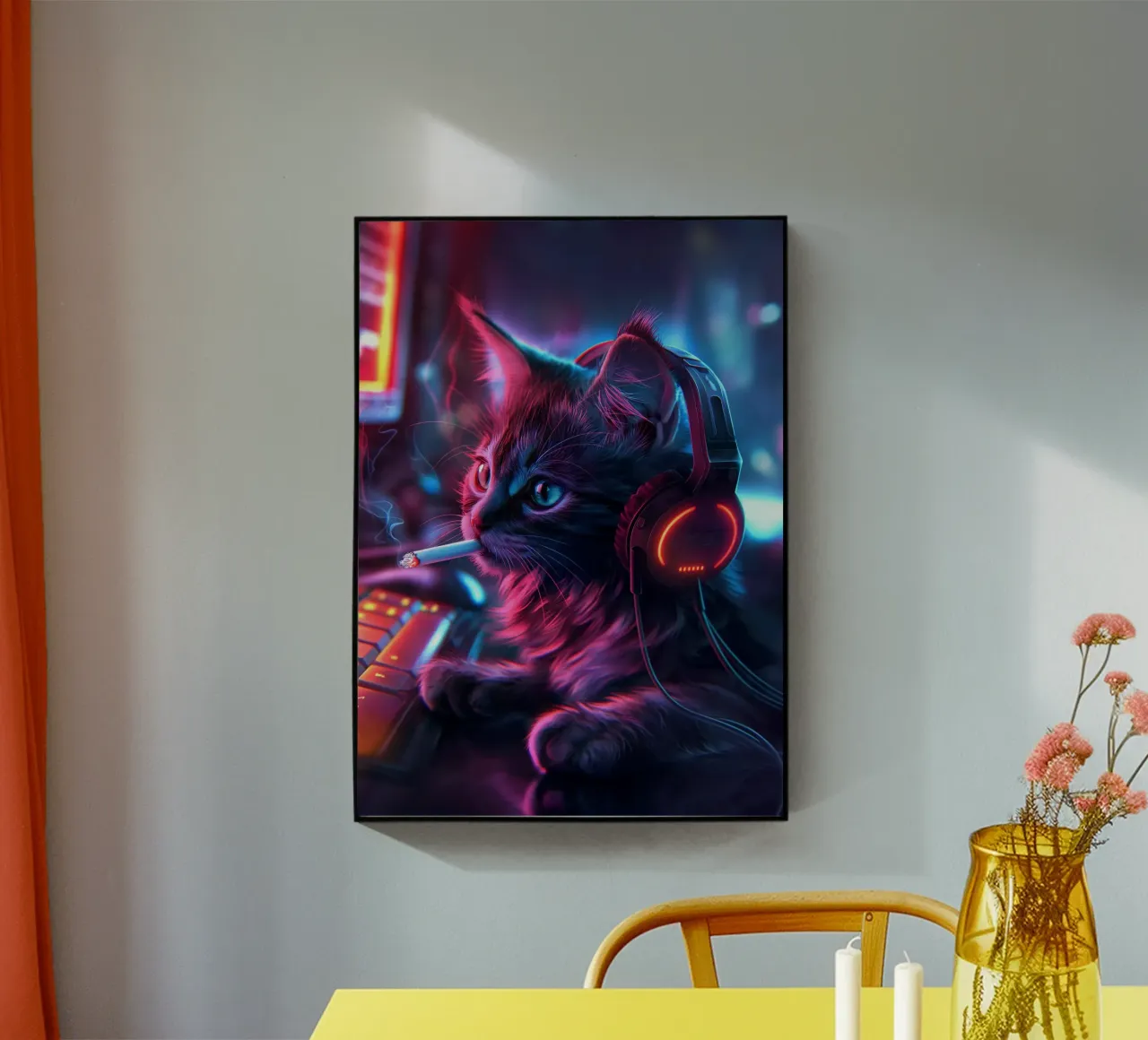 Gatto giocatore che fuma plexiglass da Fleur de Lys