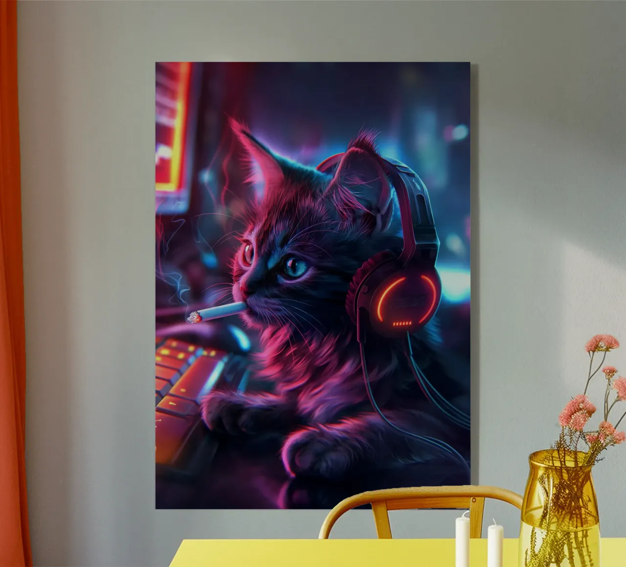 Gatto giocatore che fuma plexiglass da Fleur de Lys