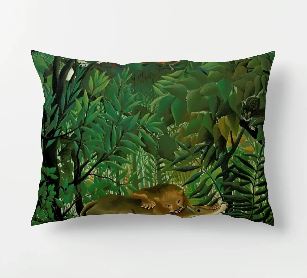 Rousseau - The Hungry Lion cuscino da ARTOTHEK