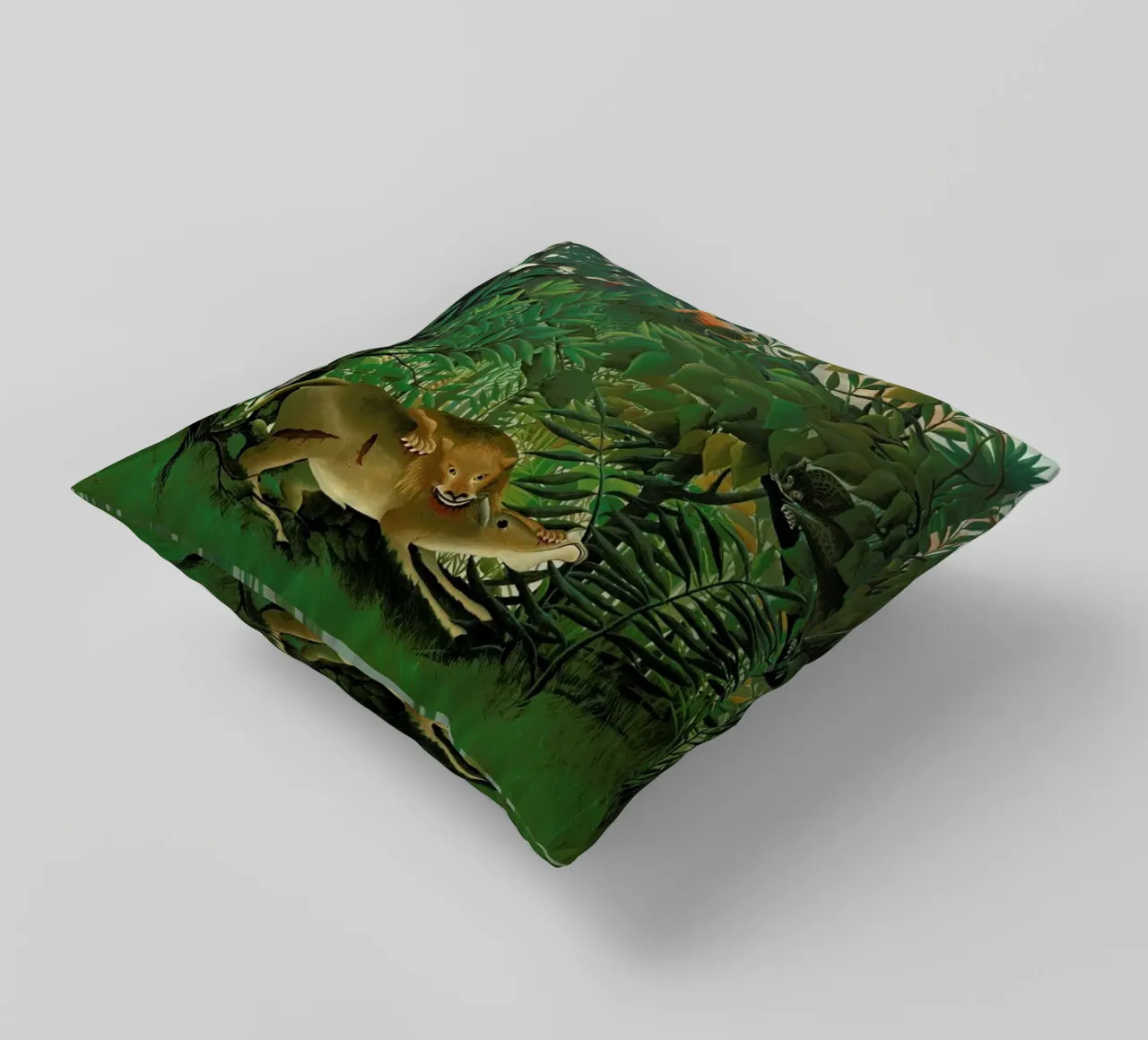 Rousseau - The Hungry Lion cuscino da ARTOTHEK