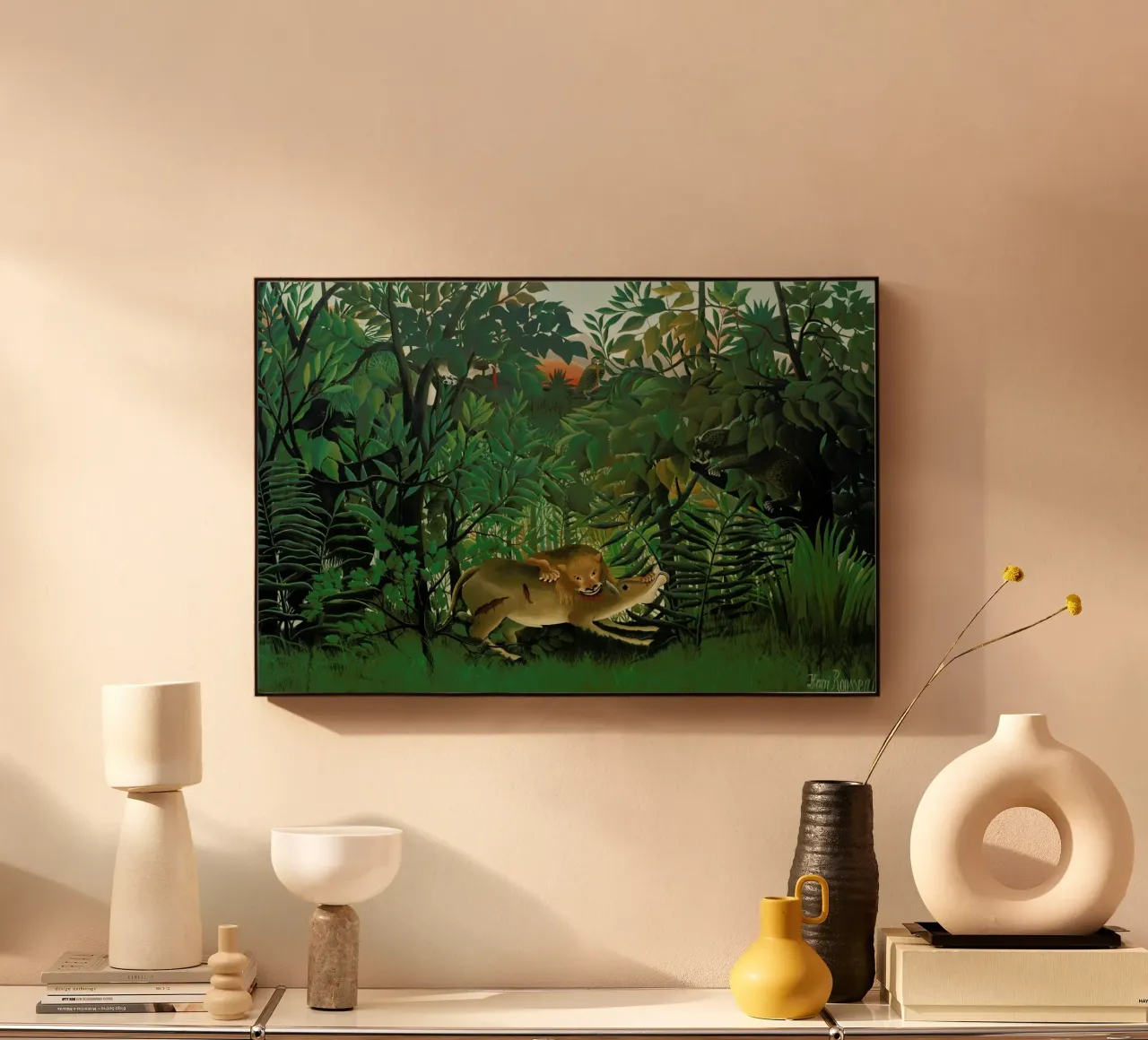 Rousseau - The Hungry Lion alluminio dibond da ARTOTHEK
