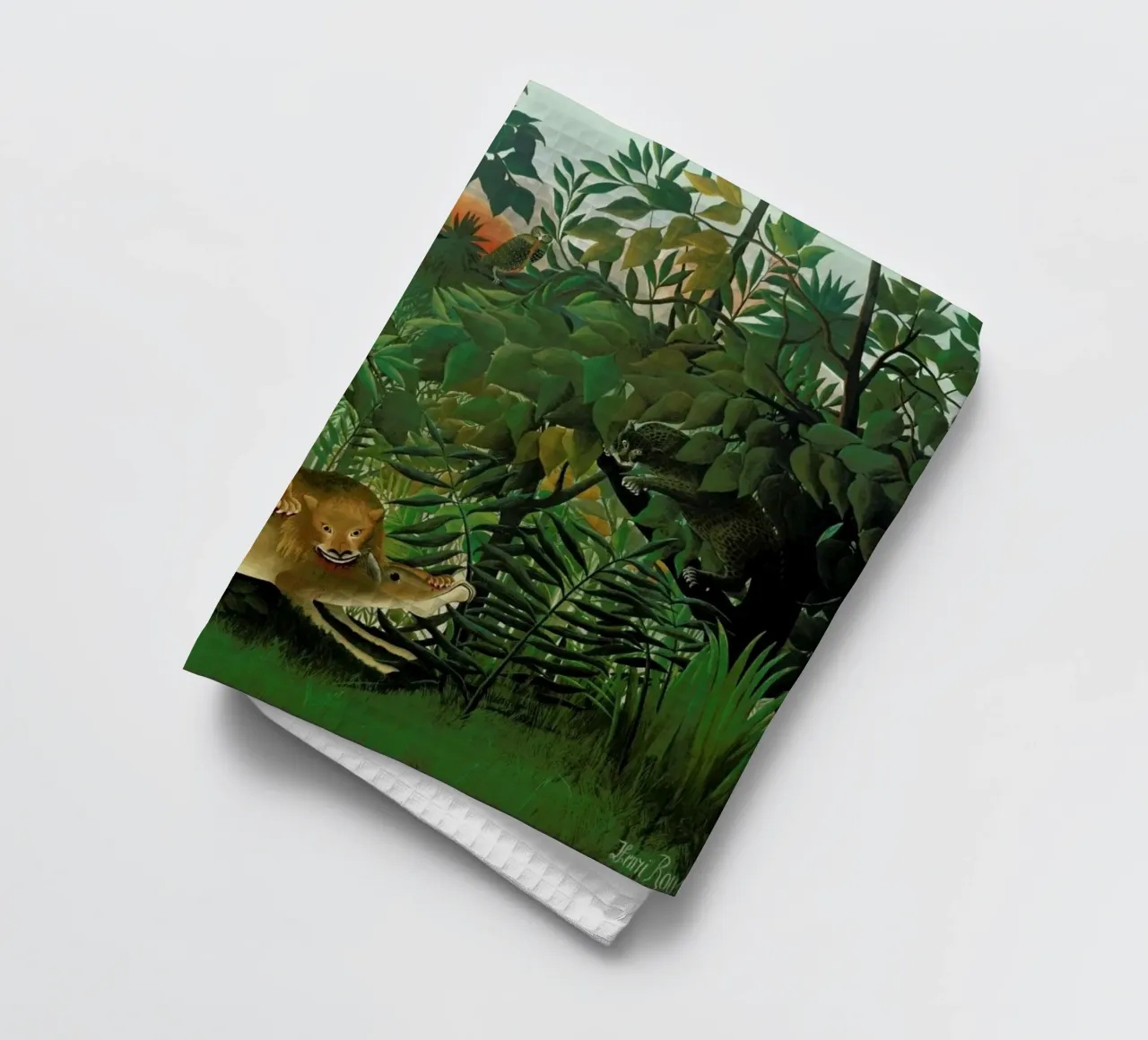 Rousseau - The Hungry Lion torchon de ARTOTHEK