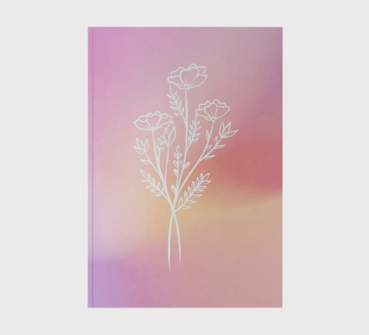 Pink Aura Print, Flower Gradient Art, Vibrant Art notebook by Dreamscape