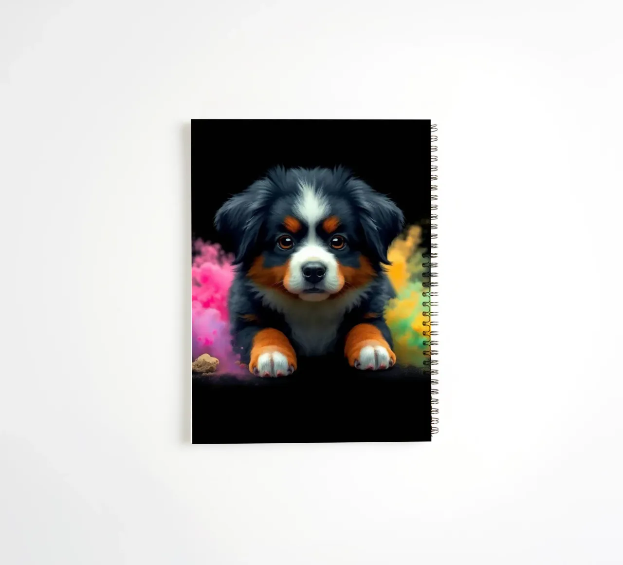 The colorful Bernese Mountain Dog #1 spiral notebook by Yumis.Beargang.and.Me
