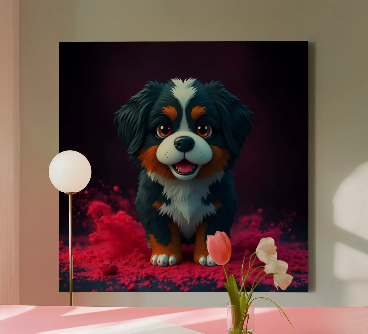 The colorful Bernese Mountain Dog #2 canvas by Yumis.Beargang.and.Me