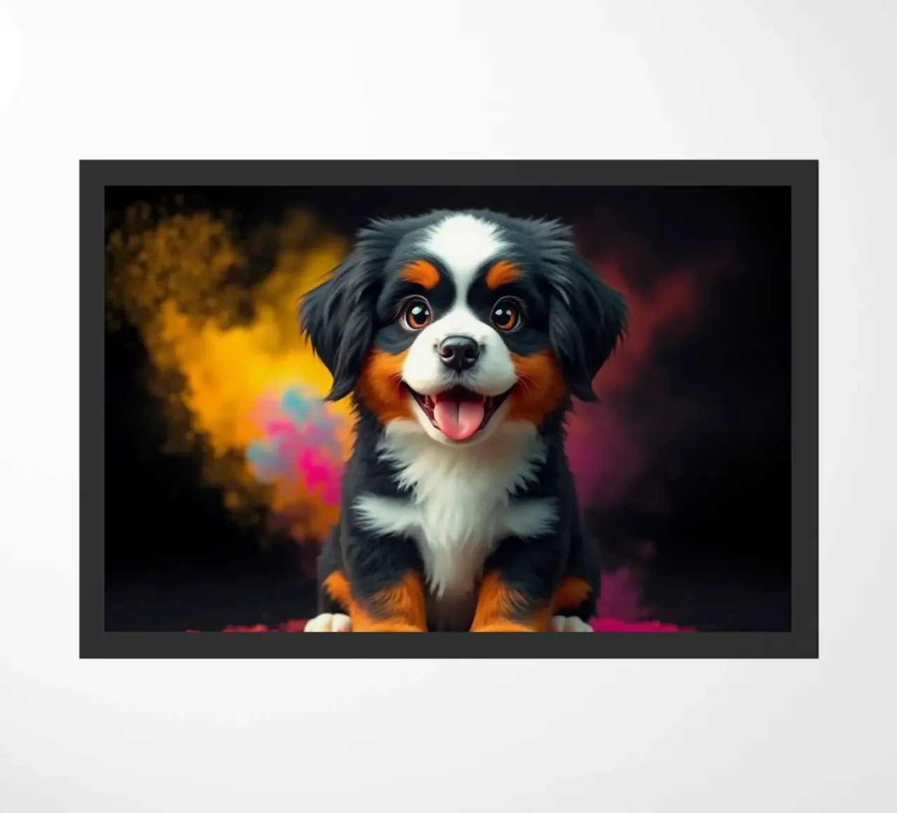 The colorful Bernese Mountain Dog #3 doormat by Yumis.Beargang.and.Me