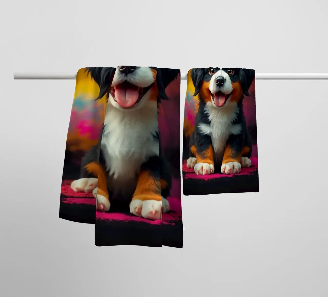 Le bouvier bernois coloré #3 serviette de bain de Yumis.Beargang.and.Me