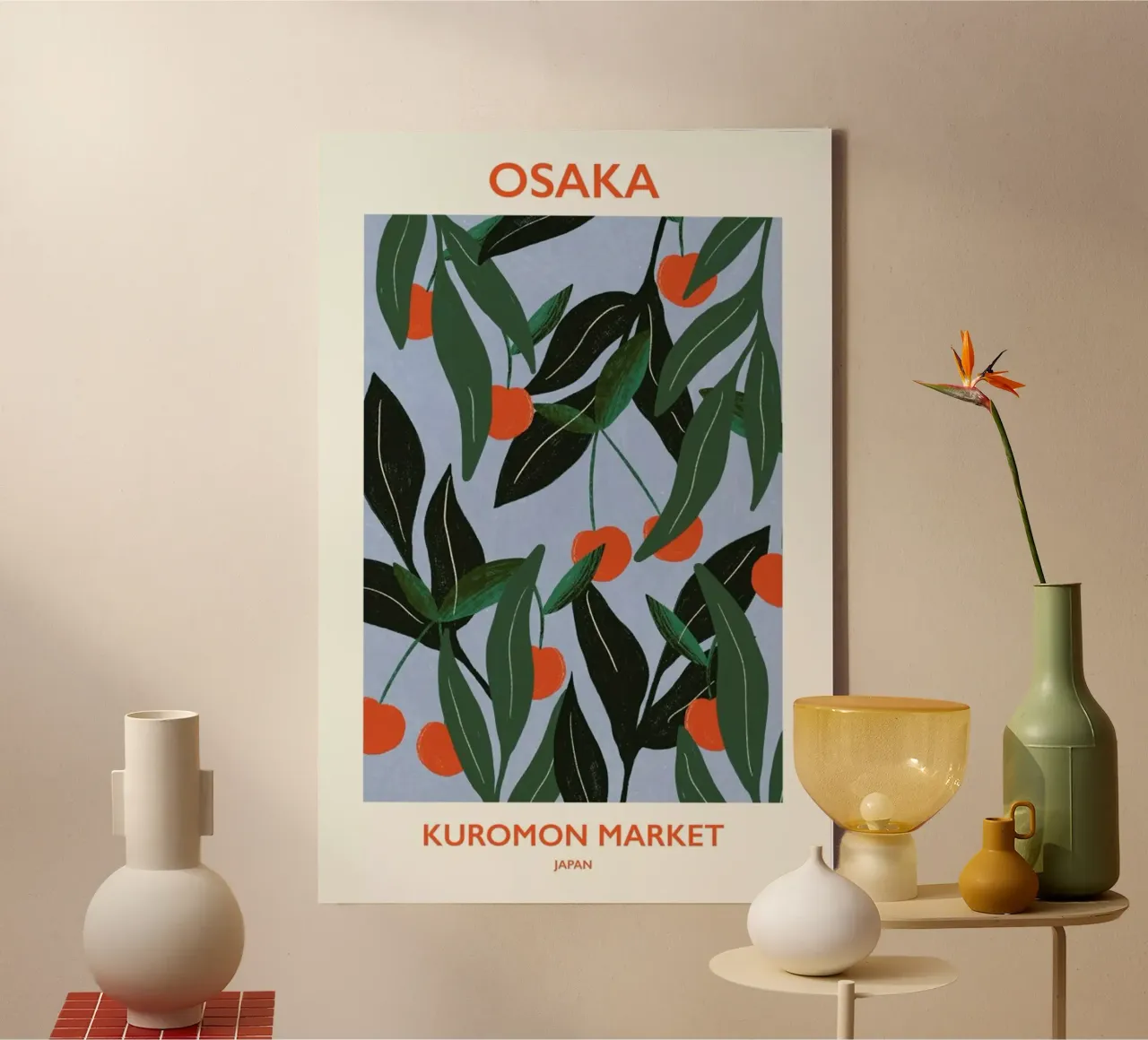 Kuromon Market tela con Cornice a cassetta da Pure