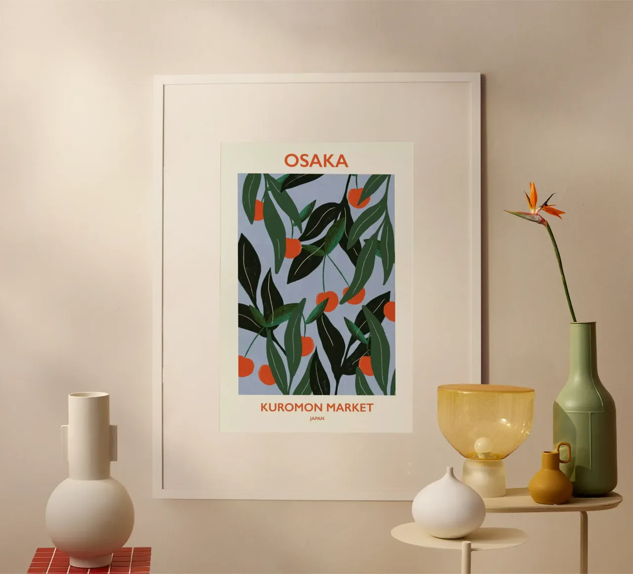 Kuromon Market poster con telaio in plastica da Pure