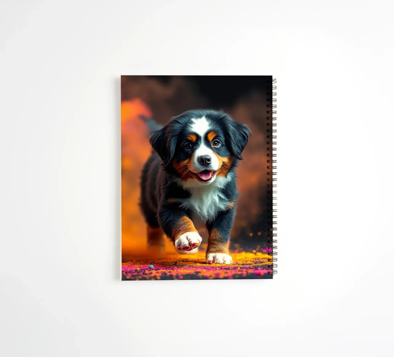 The colorful Bernese Mountain Dog #4 spiral notebook by Yumis.Beargang.and.Me