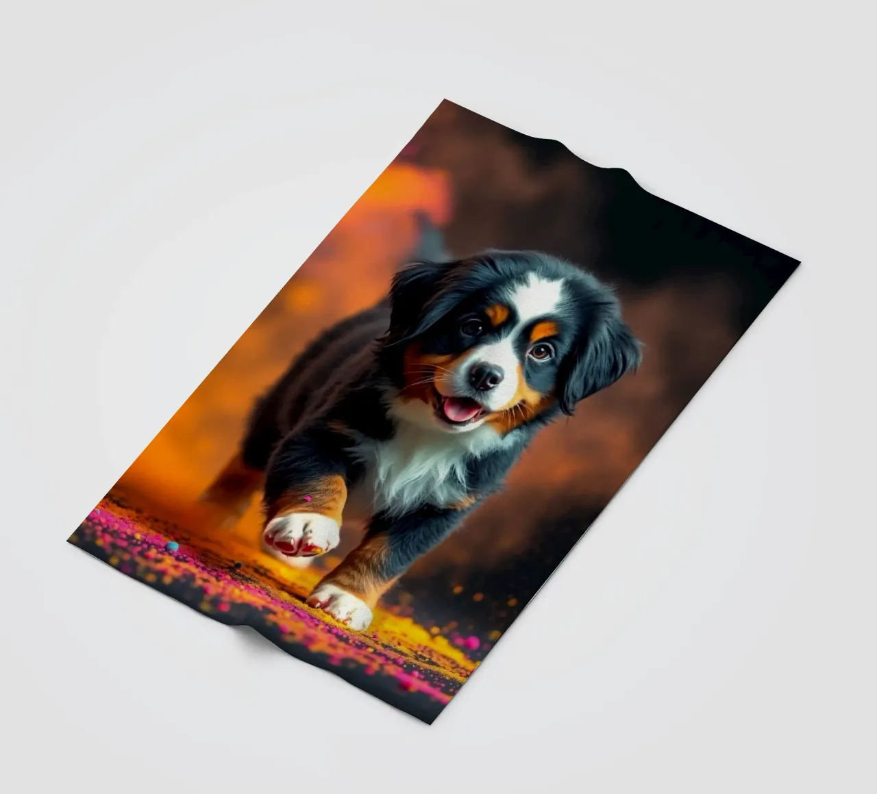 The colorful Bernese Mountain Dog #4 fleece blanket by Yumis.Beargang.and.Me
