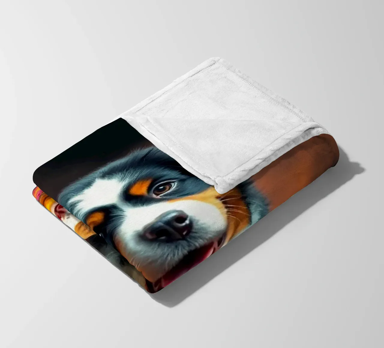 The colorful Bernese Mountain Dog #4 fleece blanket by Yumis.Beargang.and.Me