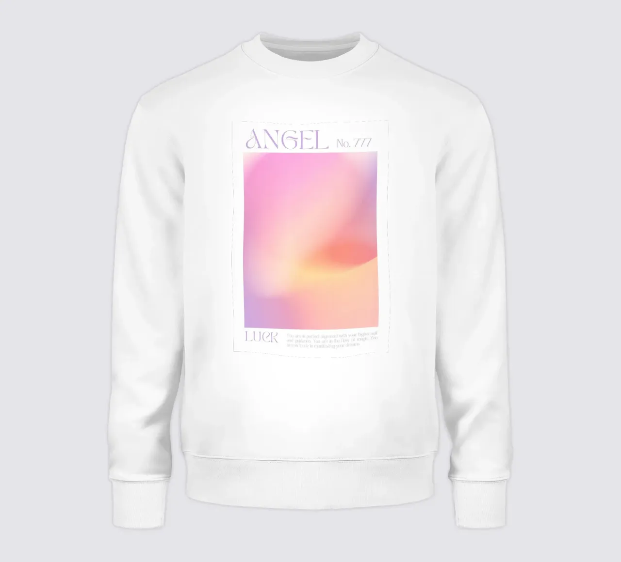 Angelo numero 777, stampa aura gradiente, poster rosa arancio felpa da Dreamscape