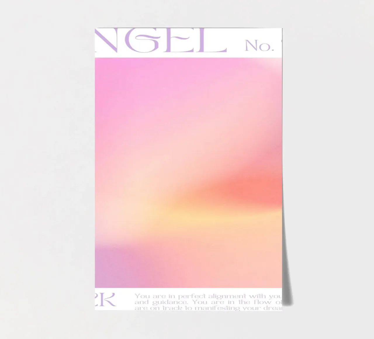 Engel Nummer 777, Farbverlauf Aura Druck, Rosa Orange Poster Stickerbogen von Dreamscape