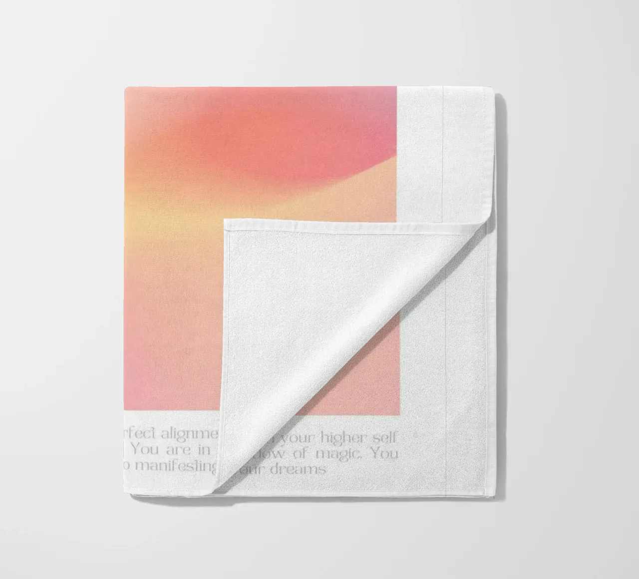 Angelo numero 777, stampa aura gradiente, poster rosa arancio telo mare da Dreamscape