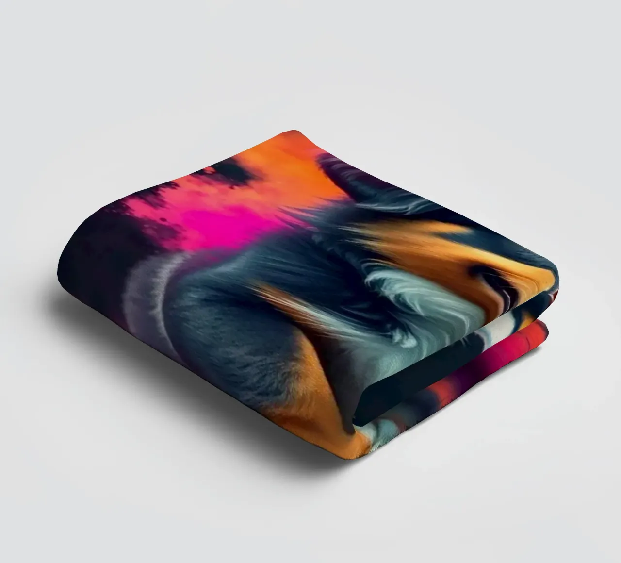 The colorful Bernese Mountain Dog #5 towel by Yumis.Beargang.and.Me