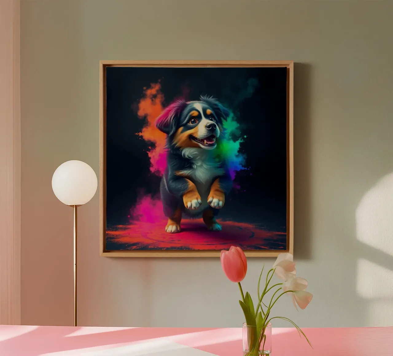 The colorful Bernese Mountain Dog #5 canvas by Yumis.Beargang.and.Me