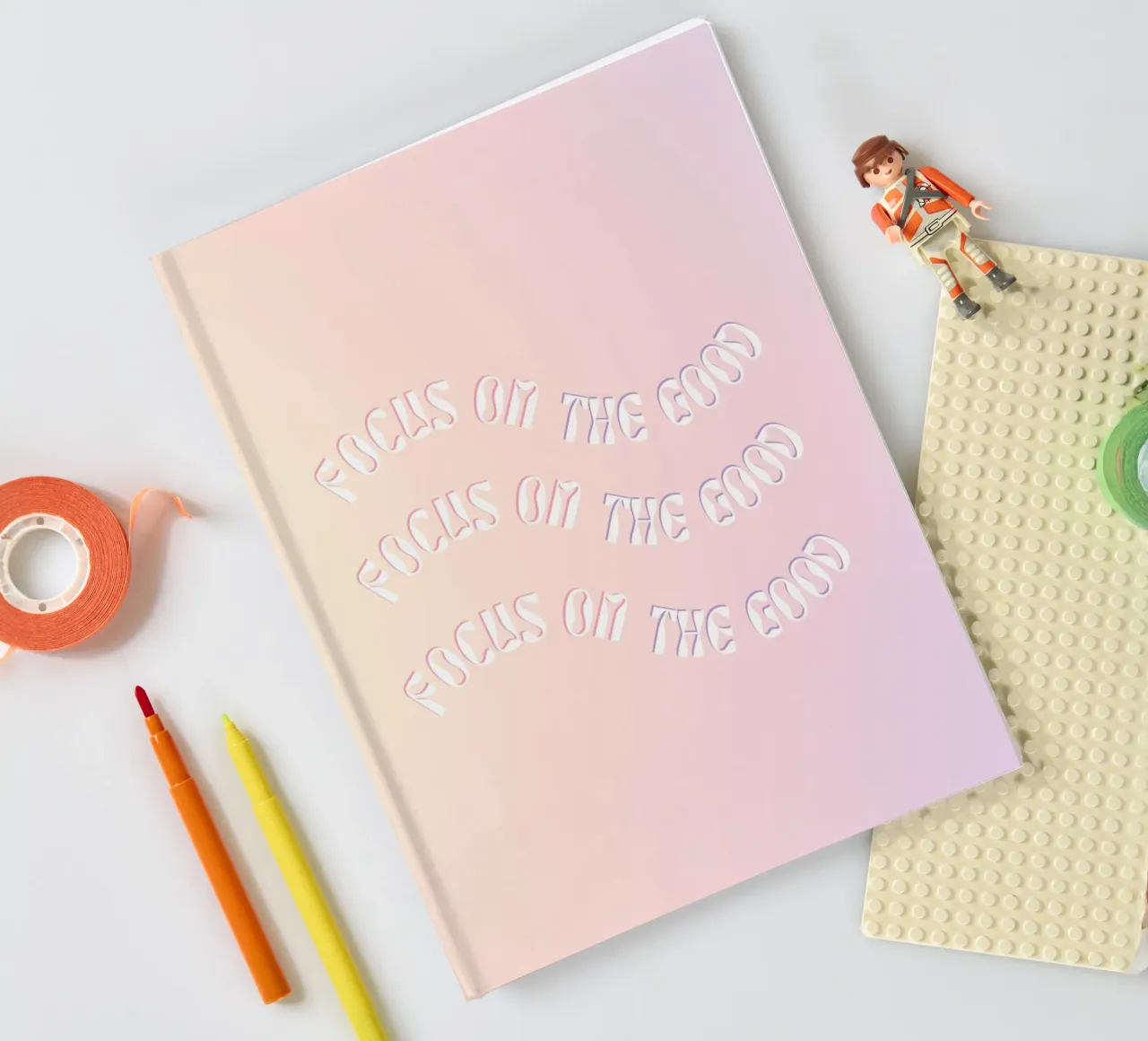 Pink Aura Print, Gradient Poster, Positive Aura Pink Art notebook by Dreamscape