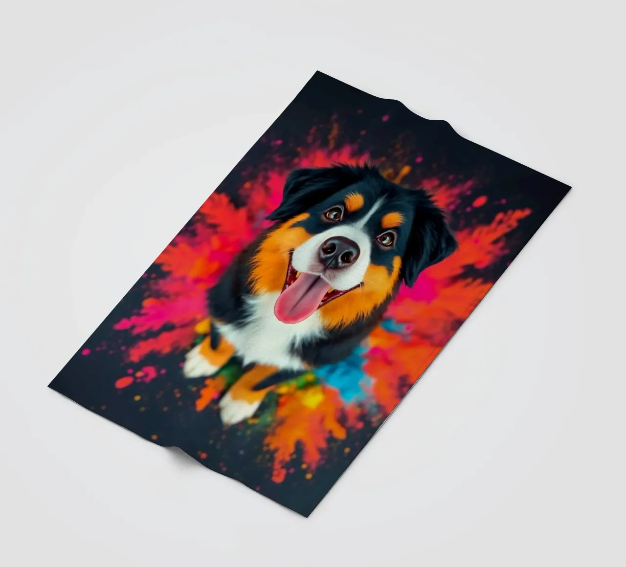 The colorful Bernese Mountain Dog #7 fleece blanket by Yumis.Beargang.and.Me