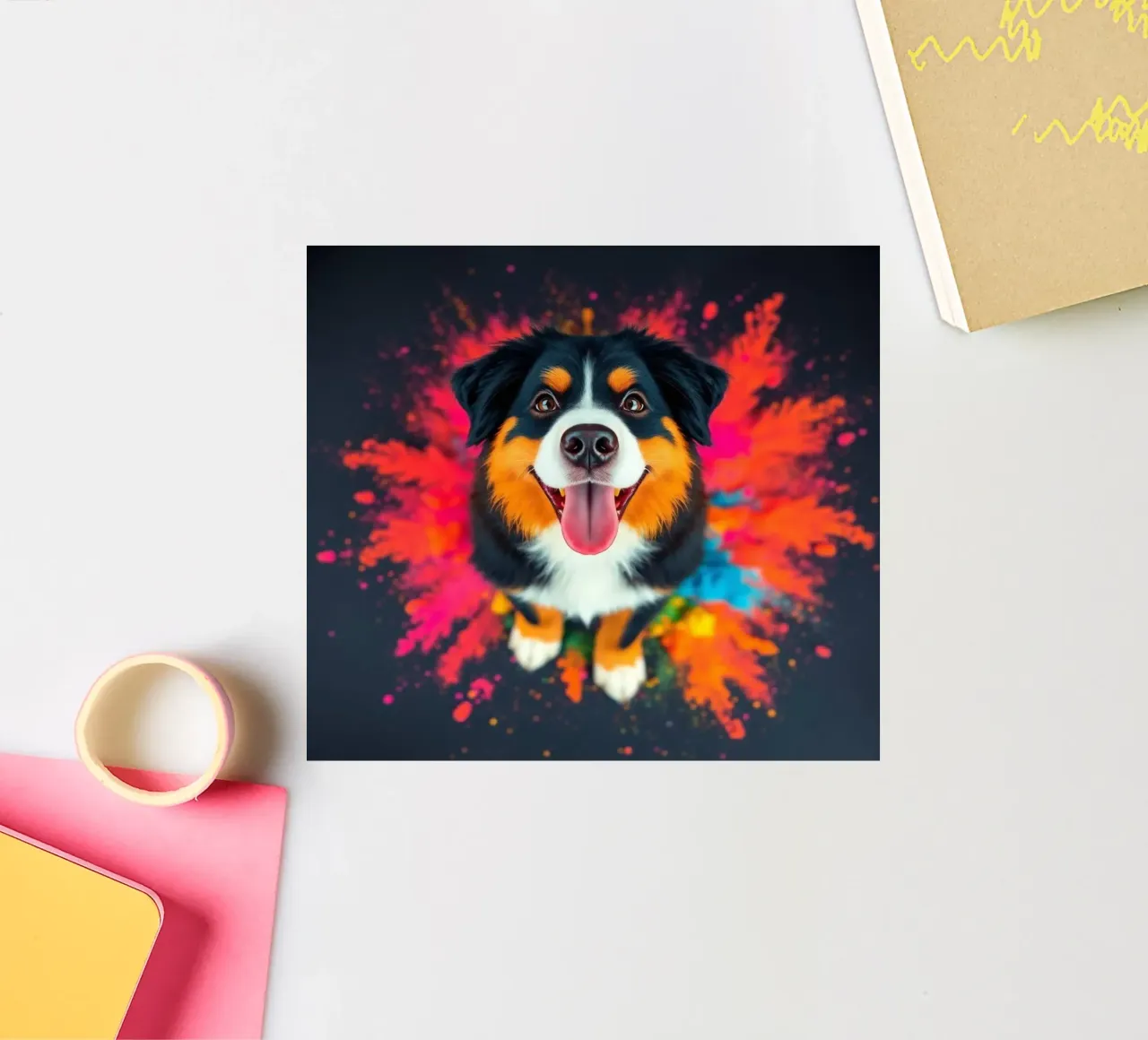 The colorful Bernese Mountain Dog #7 sticker by Yumis.Beargang.and.Me