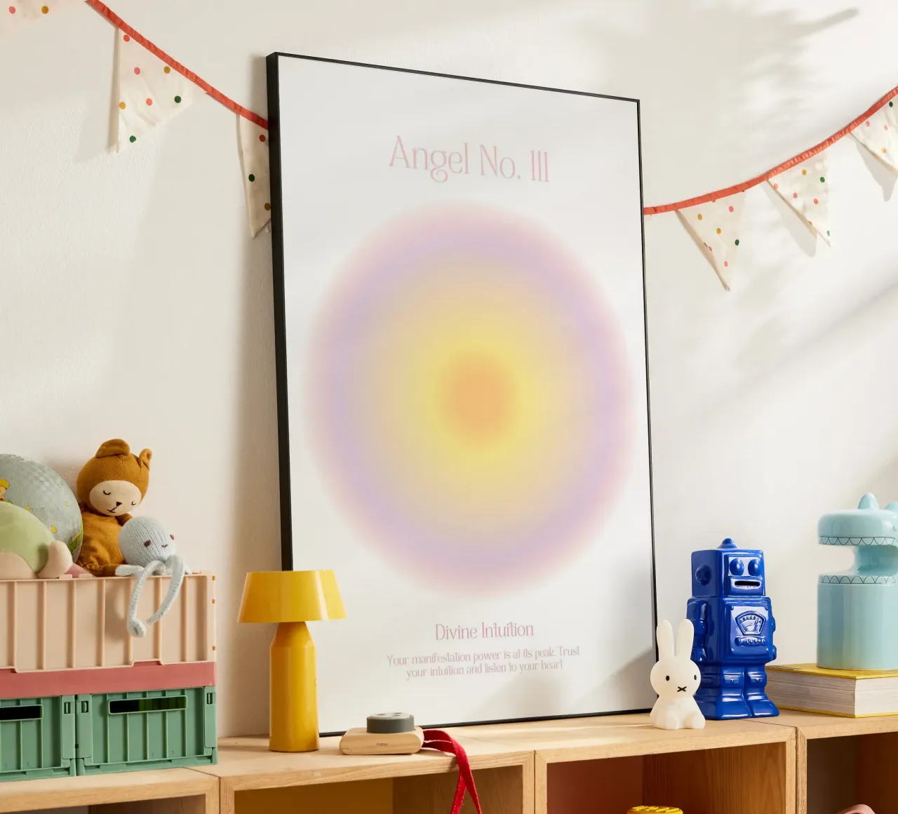Engel Nummer drucken, Aura Poster, Gradient Wandkunst Alu-Dibond von Dreamscape