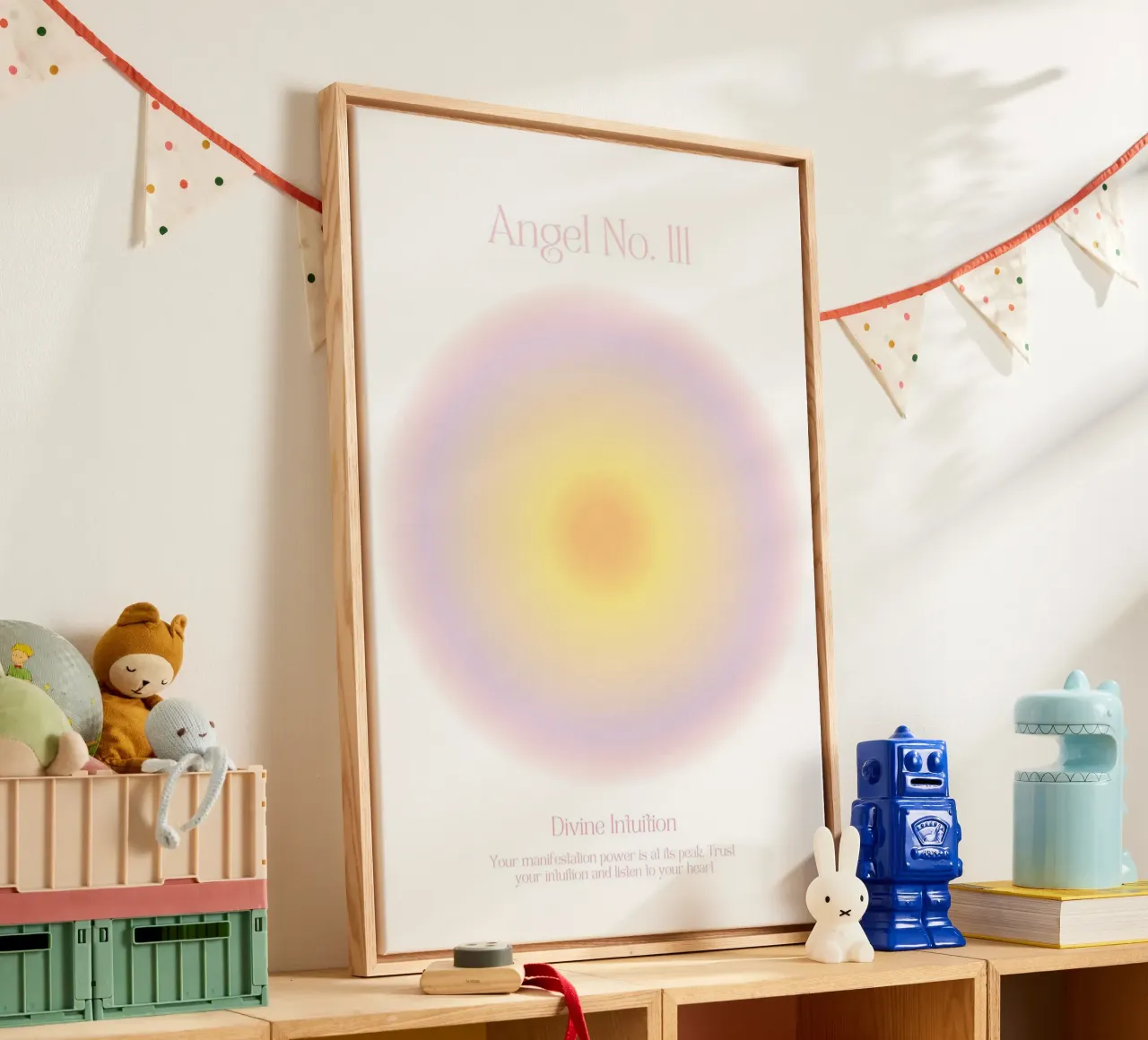 Angel Number Print, Aura Poster, Verloop Muur Kunst canvas van Dreamscape