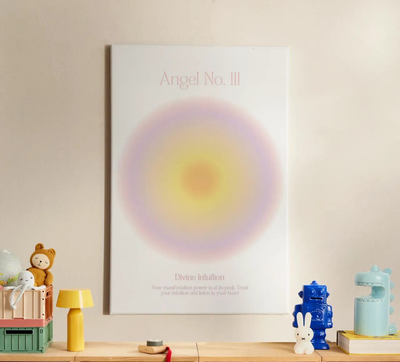 Angel Number Print, Aura Poster, Verloop Muur Kunst canvas van Dreamscape