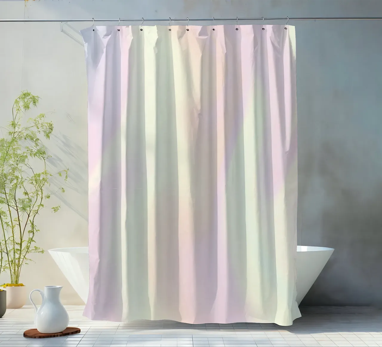 Pink Aura Print, Gradient Wall Art, Pink Pastel Poster rideau de douche de Dreamscape