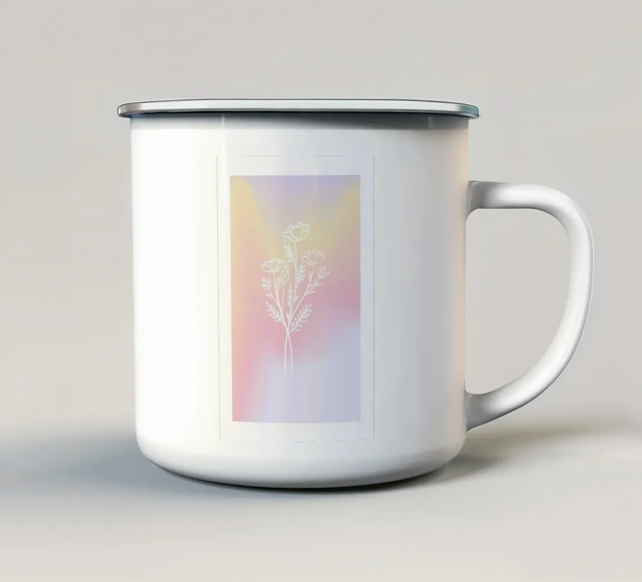 Bloemen Aura Print, Verloop Poster emaille mok van Dreamscape