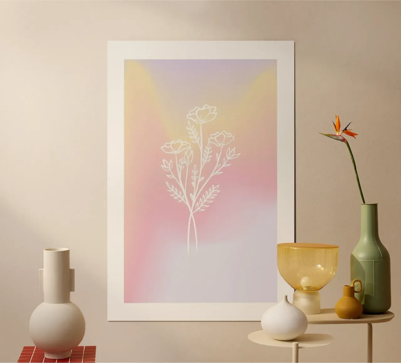 Flower Aura Print, Gradient Poster hahnemühle by Dreamscape