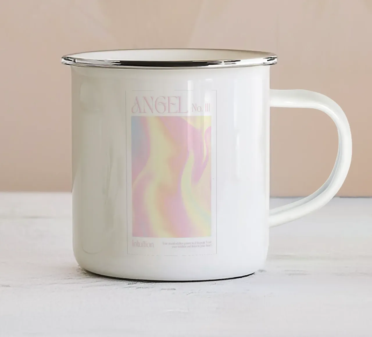 Engelen Nummer 111, Intuïtie Print, Aura Poster, Verloop Kunst emaille mok van Dreamscape
