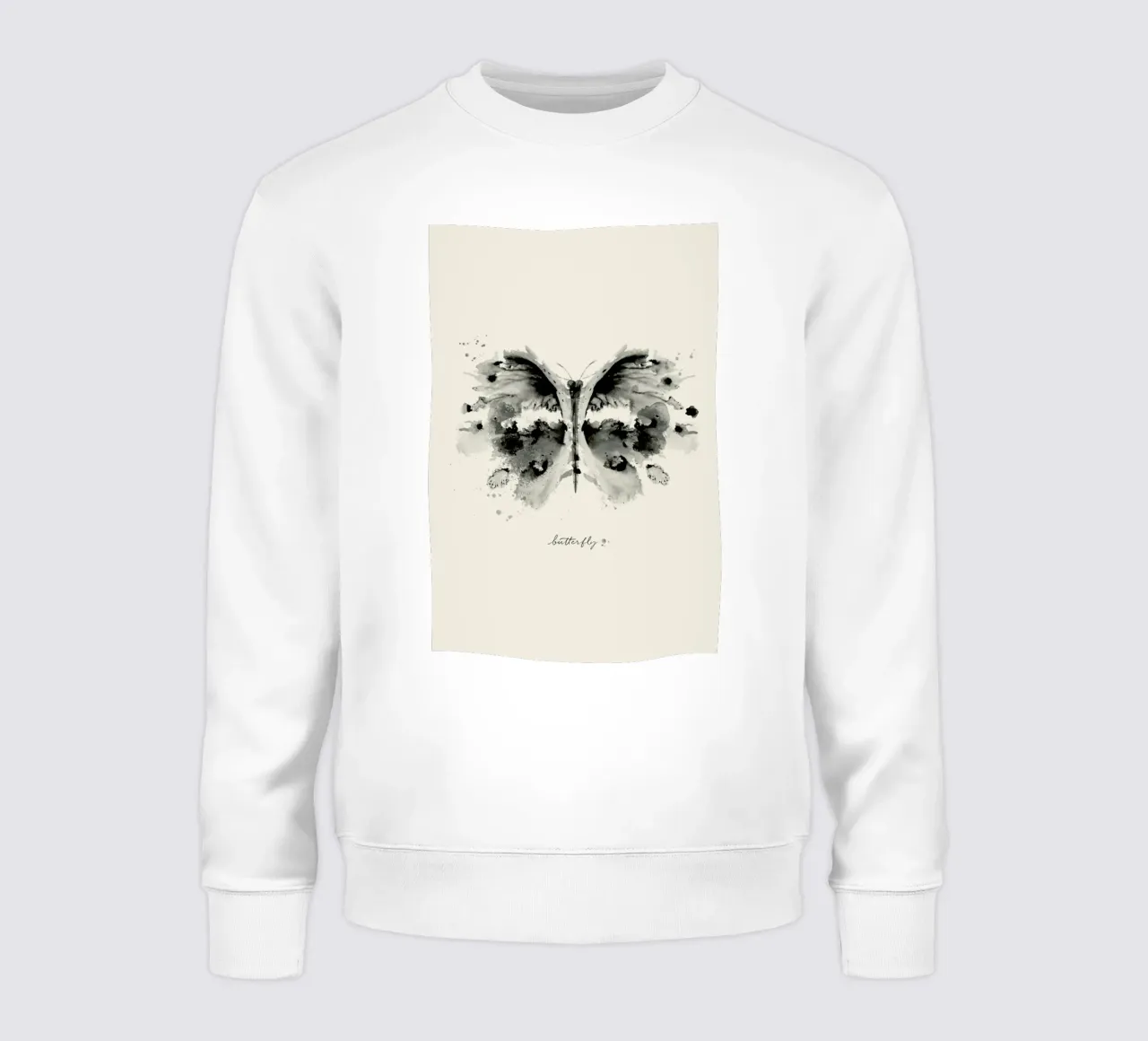 Ink Butterfly Black & White felpa da Flora & Fauna