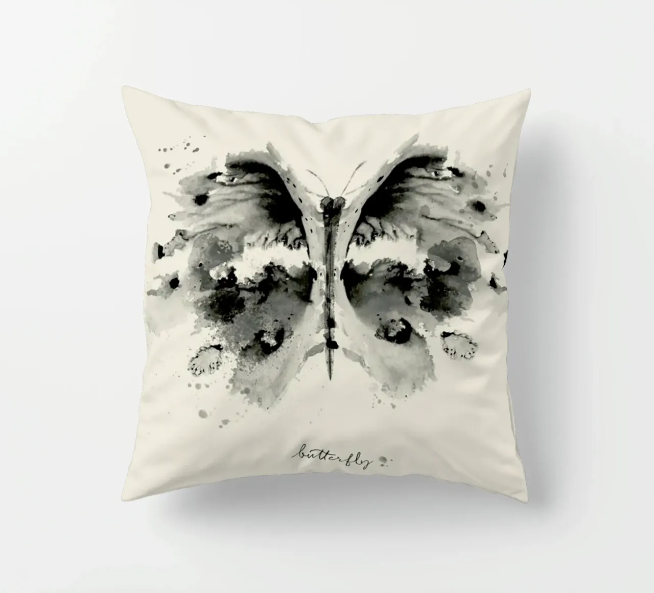 Ink Butterfly Black & White cuscino da Flora & Fauna