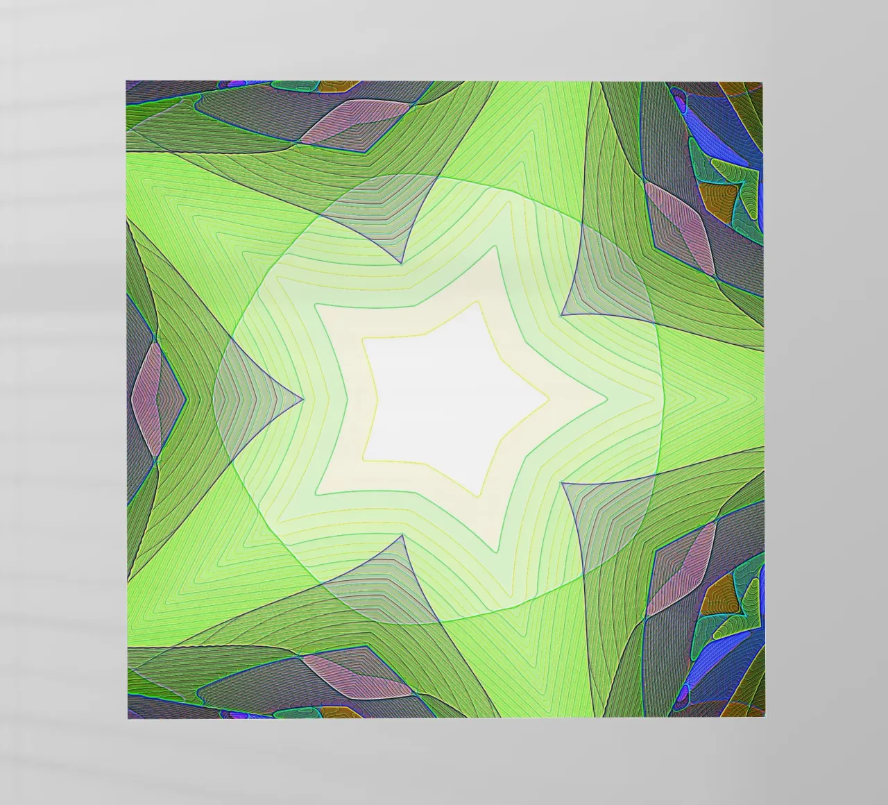 Stella a 5 punte con decorazioni colorate, nelle tonalità del verde pellicola backlit da Gürsel Yesil Digital Art
